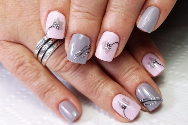 Modern gel nails painted